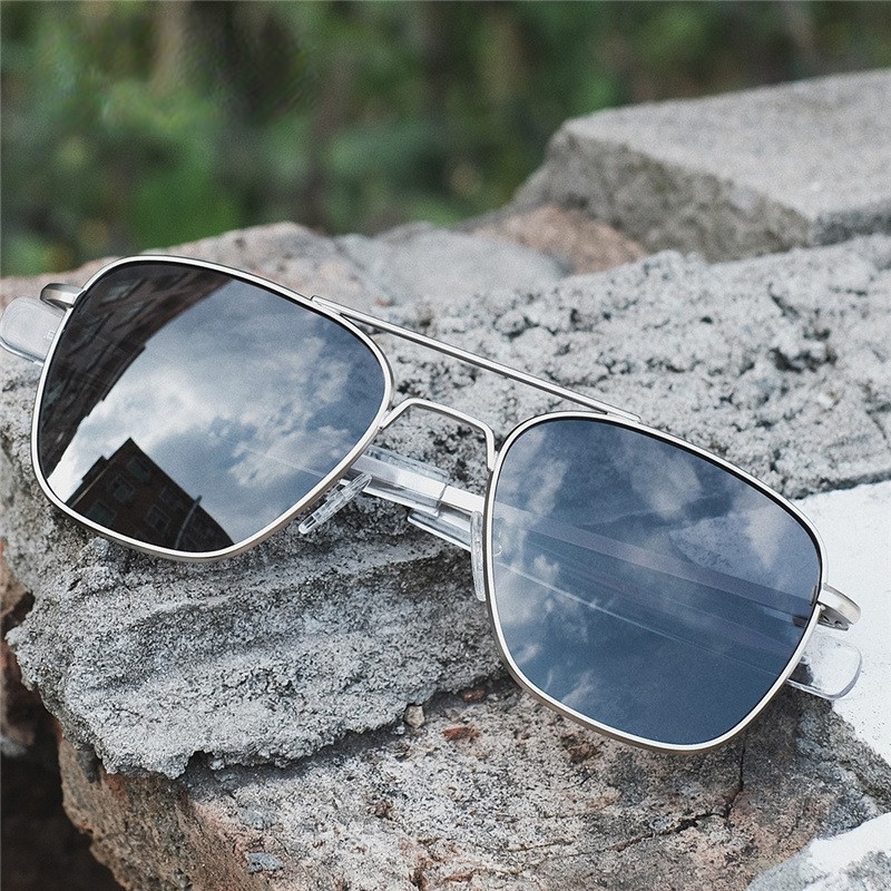 Sunglasses Aviator Polarized - 남성용 레트로 선글라스, 금속 프레임 편광