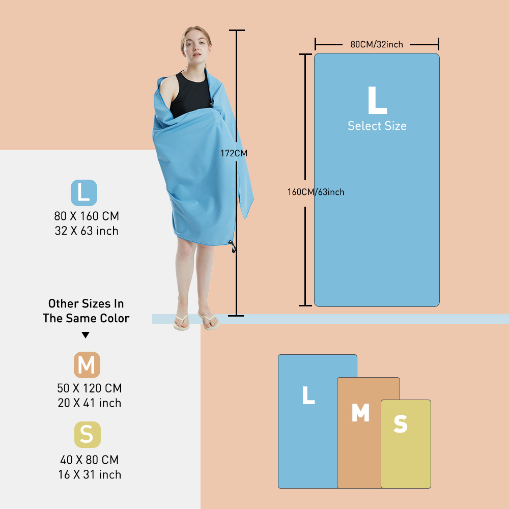 초극세사 속건성 타올, 스포츠 비치 타올, 수영, 요가 - Beach Towel Large 리뷰 및 가격