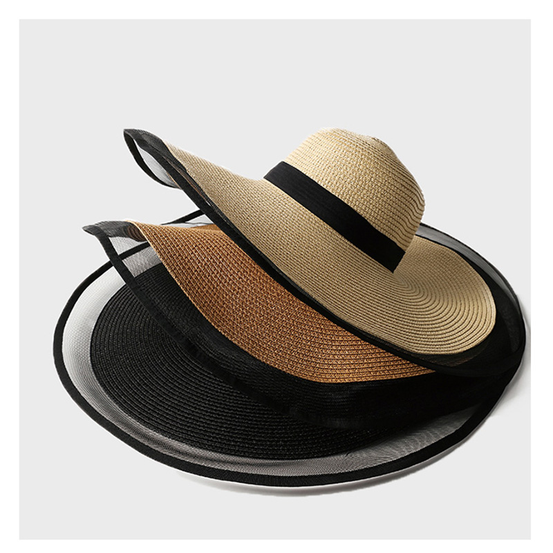 여성 태양 모자 큰 처마 파도 비치 모자 숙녀 모자 큰 - Bucket Hat Straw 리뷰 및 가격
